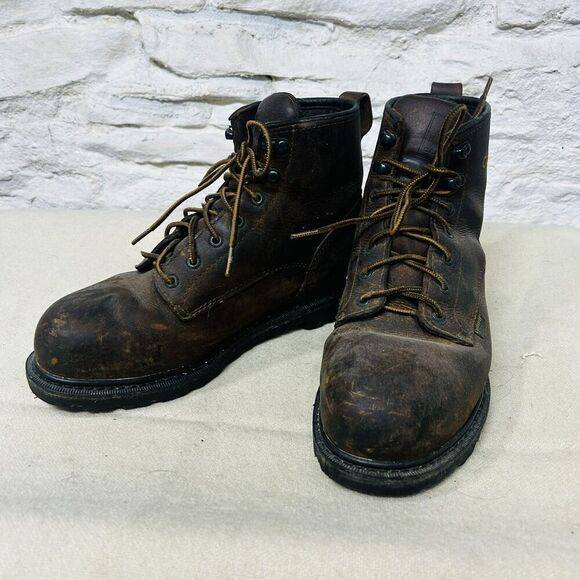 Carhartt Waterproof Work Boot Mens Size 11 M Brown Steel Toe Lace Up - Picture 1 of 9